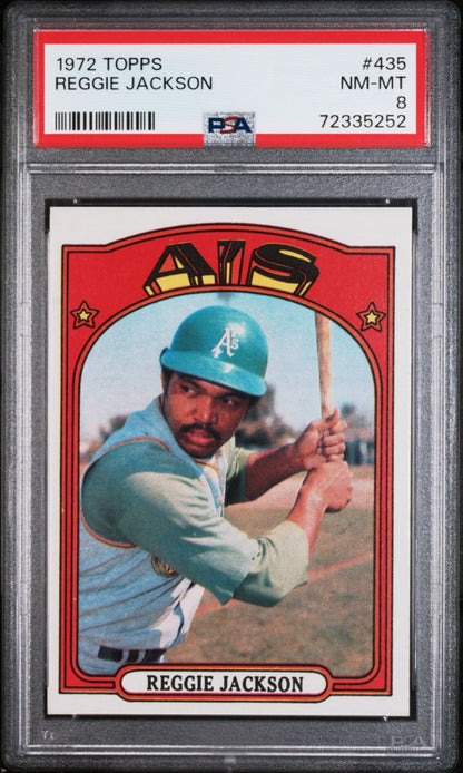 1972 Topps Baseball #435 - Reggie Jackson - PSA 8 - NMMT