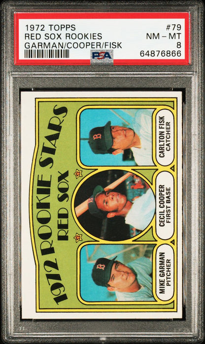 1972 Topps Baseball #79 - Red Sox 1972 Rookie Stars - Fisk RC - PSA 8 - NMMT