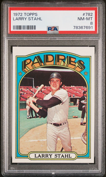 1972 Topps Baseball #782 - Larry Stahl - PSA 8 - NMMT