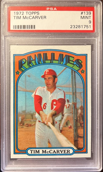 1972 Topps Baseball #139 - Tim McCarver - PSA 9