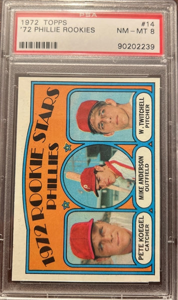 1972 Topps Baseball #14 - Phillies 1972 Rookie Stars - PSA 8