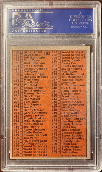 1972 Topps Baseball #103 - Checklist 2nd Series - PSA 8
