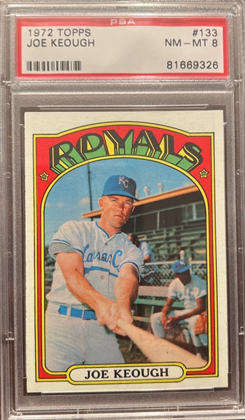 1972 Topps Baseball #133 - Joe Keough - PSA 8
