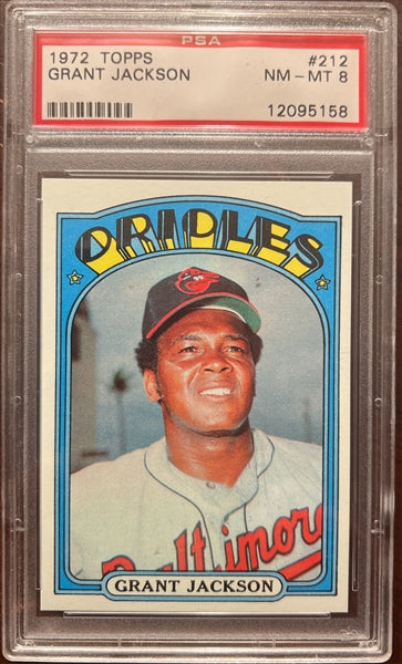 1972 Topps Baseball #212 - Grant Jackson - PSA 8