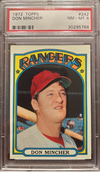 1972 Topps Baseball #242 - Don Mincher - PSA 8
