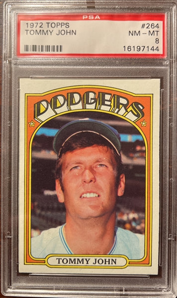 1972 Topps Baseball #264 - Tommy John - PSA 8