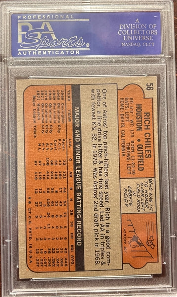 1972 Topps Baseball #56 - Rich Chiles - PSA 8