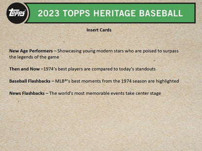 2023 Topps Heritage Baseball - Factory Sealed Hobby Box - 24 Packs