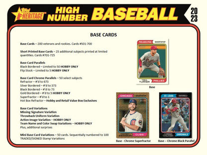 2023 Topps Heritage Baseball High Number - Factory Sealed Hobby Box - 24 Packs