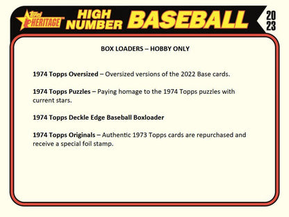 2023 Topps Heritage Baseball High Number - Factory Sealed Hobby Box - 24 Packs