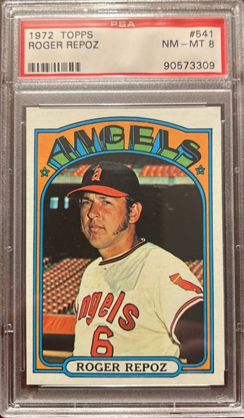 1972 Topps Baseball #541 - Roger Repoz - PSA 8