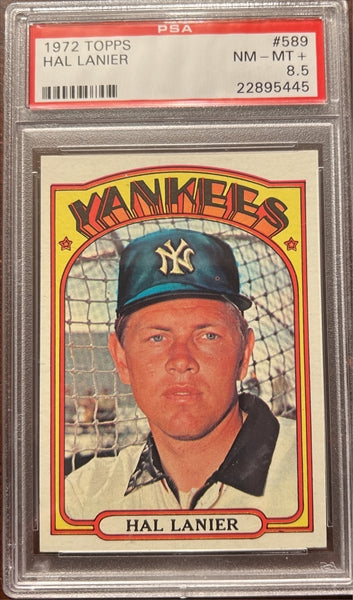1972 Topps Baseball #589 - Hal Lanier - PSA 8.5