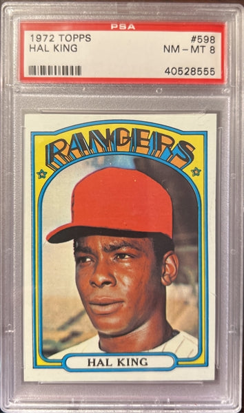 1972 Topps Baseball #598 - Hal King - PSA 8