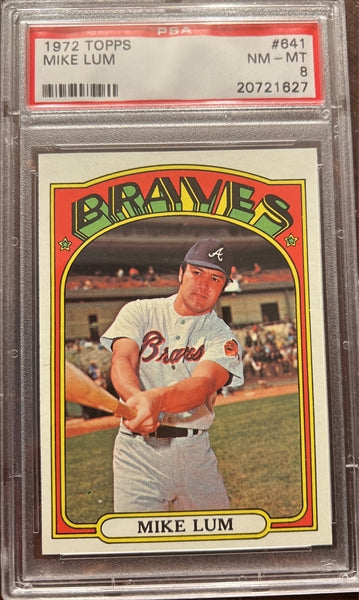 1972 Topps Baseball #641 - Mike Lum - PSA 8