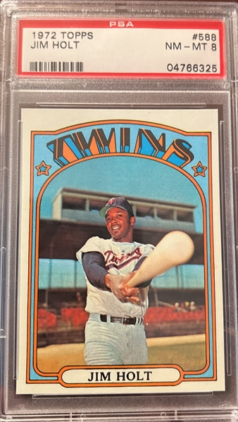 1972 Topps Baseball #588 - Jim Holt - PSA 8