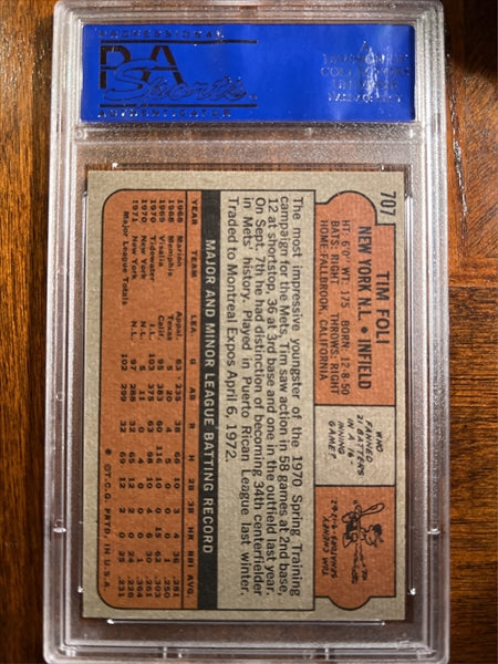 1972 Topps Baseball #707 - Tim Foli - PSA 8
