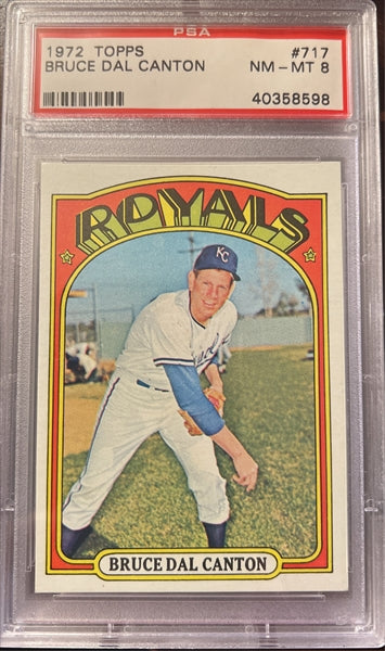 1972 Topps Baseball #717 - Bruce Dal Canton - PSA 8