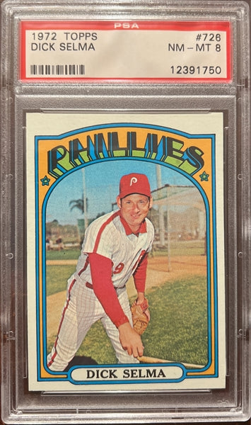 1972 Topps Baseball #726 - Dick Selma - PSA 8