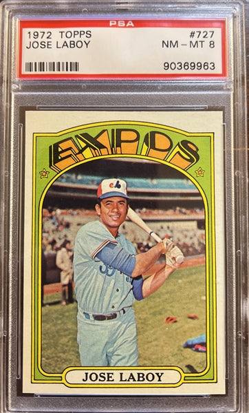 1972 Topps Baseball #727 - Jose Laboy - PSA 8