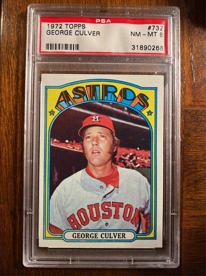 1972 Topps Baseball #732 - George Culver - PSA 8
