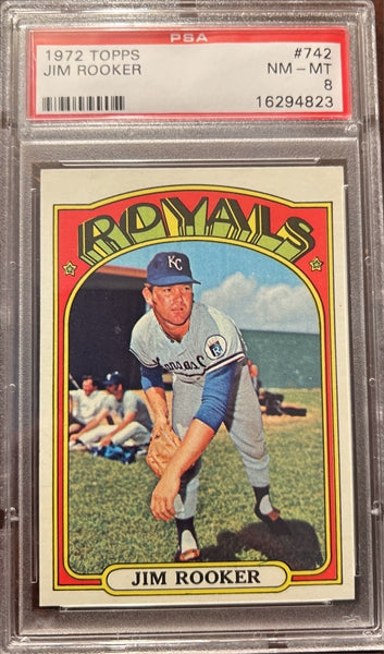 1972 Topps Baseball #742 - Jim Rooker - PSA 8