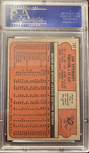 1972 Topps Baseball #747 - Jim Stewart - PSA 8