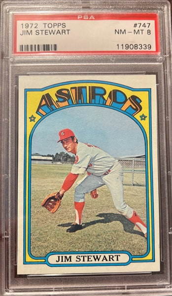 1972 Topps Baseball #747 - Jim Stewart - PSA 8