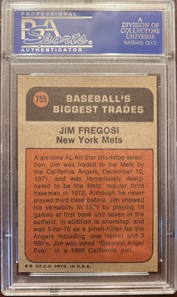 1972 Topps Baseball #755 - Jim Fregosi TR - PSA 8