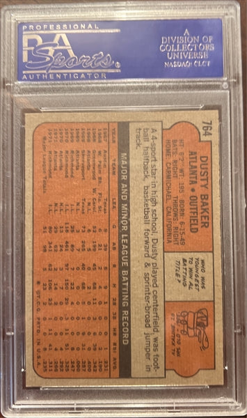 1972 Topps Baseball #764 - Dusty Baker - PSA 8