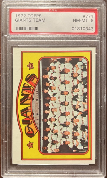 1972 Topps Baseball #771 - San Francisco Giants - PSA 8