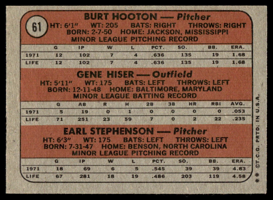 1972 Topps Baseball #61 - Cubs 1972 Rookie Stars - NM