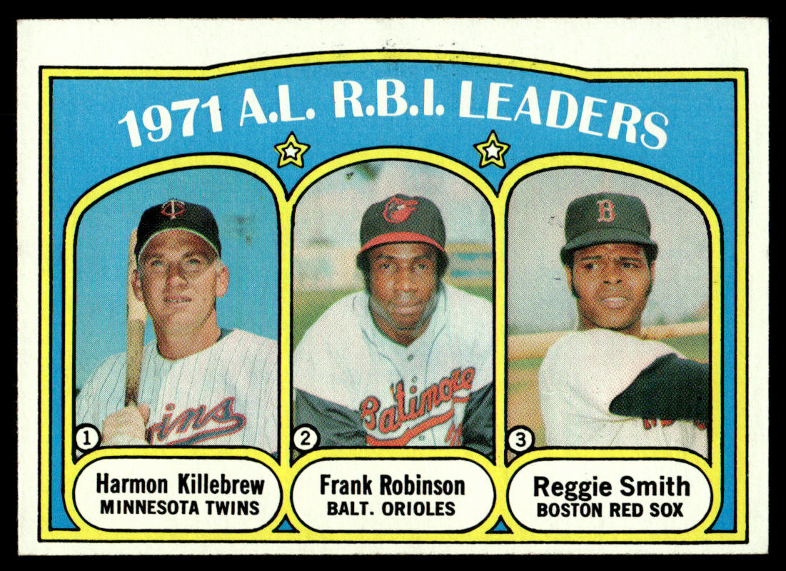 1972 Topps Baseball #88 - 1971 A.L. R.B.I. Leaders - EXMT