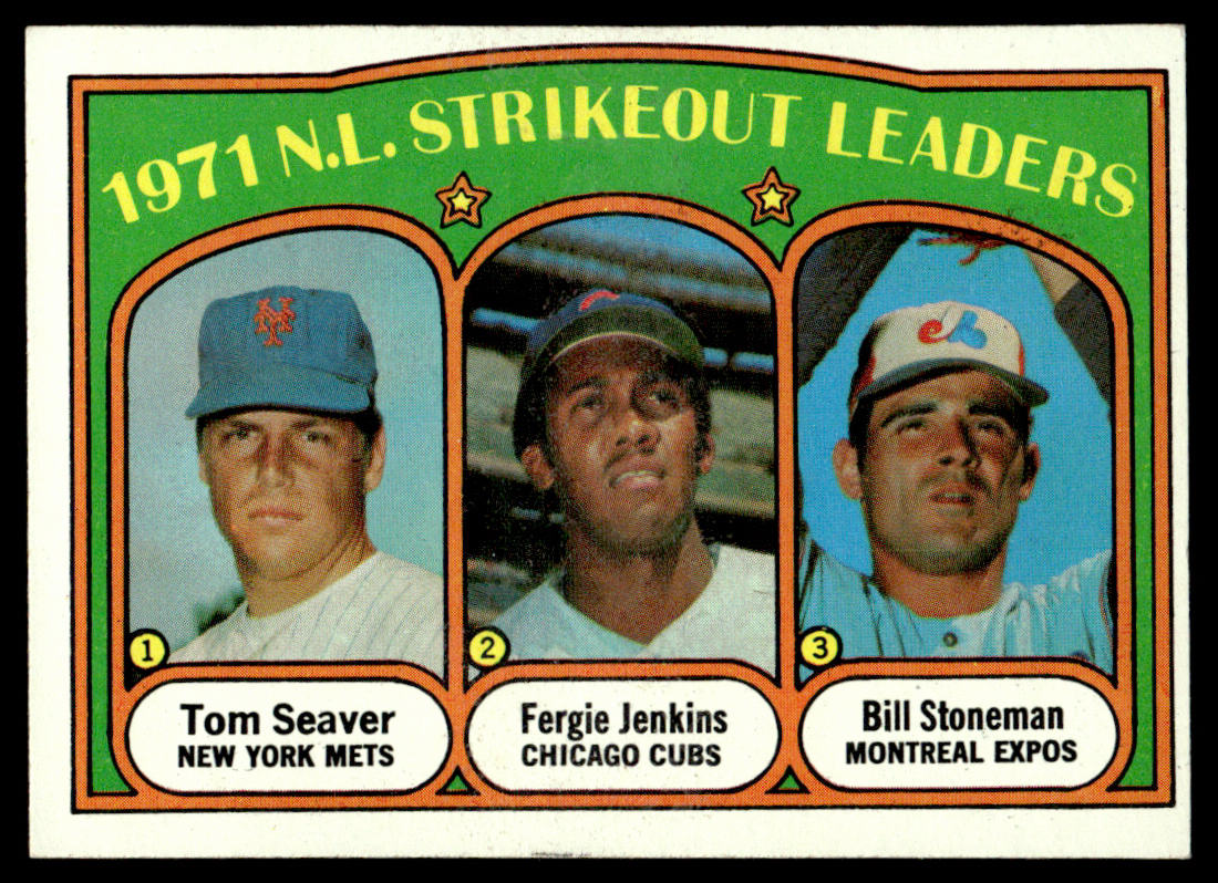1972 Topps Baseball #95 - 1971 N.L. Strikeout Leaders - EXMT