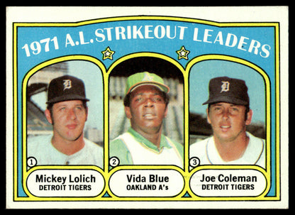 1972 Topps Baseball #96 - 1971 A.L. Strikeout Leaders - NM