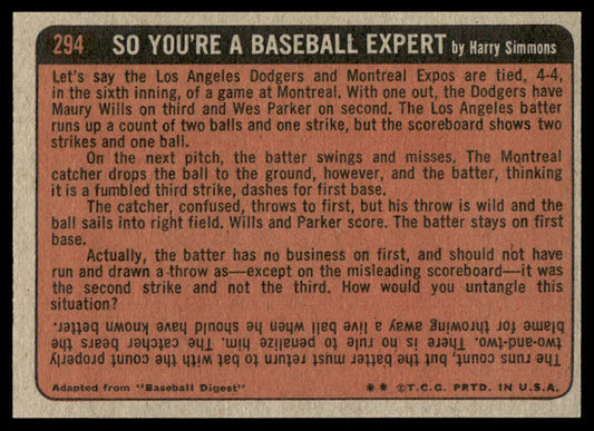 1972 Topps Baseball #294 - Danny Frisella IA - EXMT