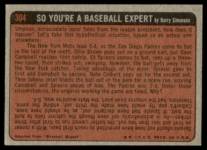 1972 Topps Baseball #304 - Joe Pepitone IA - EXMT