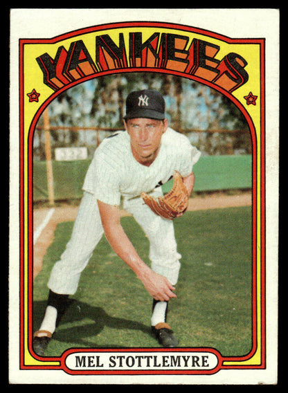 1972 Topps Baseball #325 - Mel Stottlemyre - EXMT