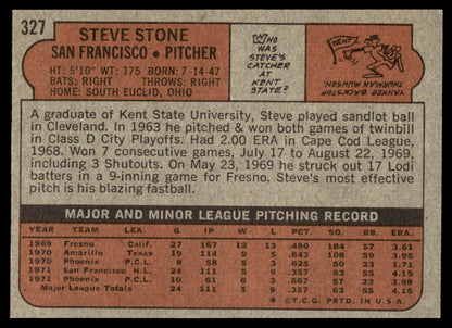 1972 Topps Baseball #327 - Steve Stone RC - NM