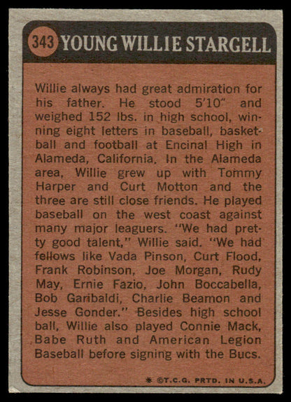 1972 Topps Baseball #343 - Willie Stargell KP - EXMT