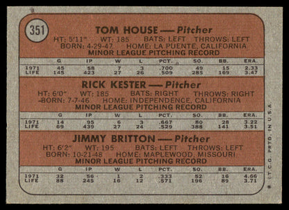 1972 Topps Baseball #351 - Braves 1972 Rookie Stars - EXMT