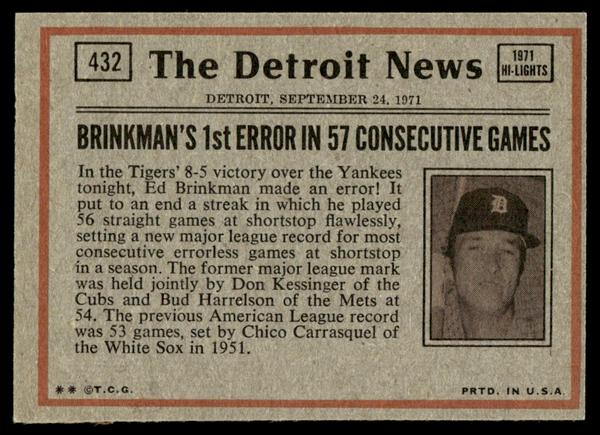 1972 Topps Baseball #432 - Clarence Gaston IA - EXMT