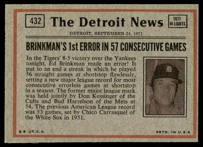 1972 Topps Baseball #432 - Clarence Gaston IA - EXMT