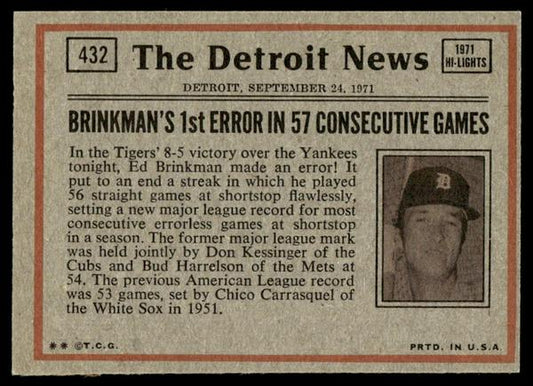 1972 Topps Baseball #432 - Clarence Gaston IA - EXMT