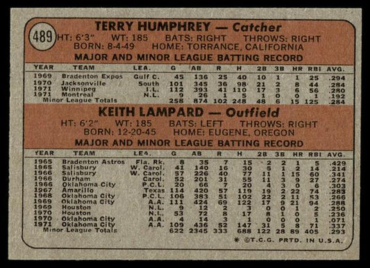1972 Topps Baseball #489 - Expos 1972 Rookie Stars - NM
