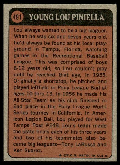 1972 Topps Baseball #491 - Lou Piniella KP - NM