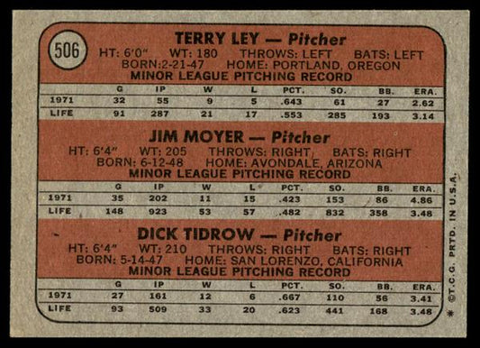 1972 Topps Baseball #506 - Indians 1972 Rookie Stars - EXMT