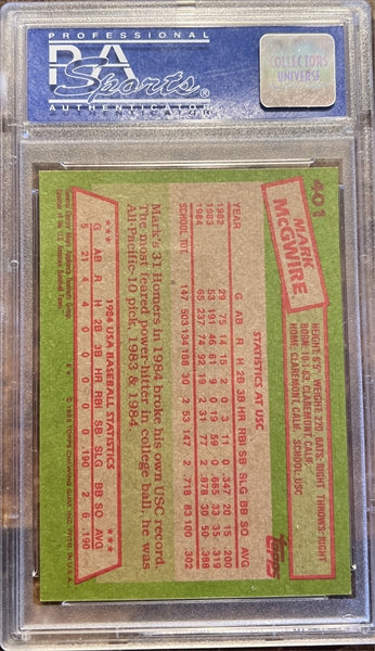 1985 Topps Baseball Complete Set Vending! - McGwire Clemens Puckett RC PSA 8