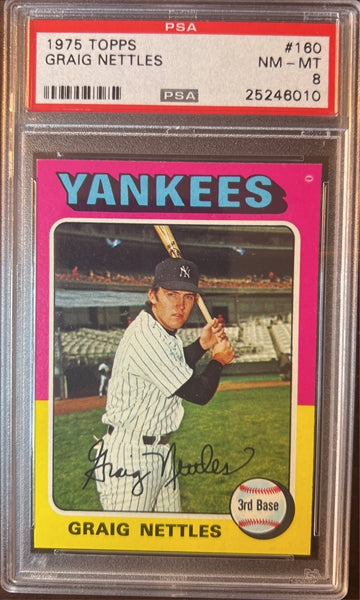 1975 Topps Baseball #160 - Graig Nettles - PSA 8