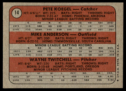 1972 Topps Baseball #14 - Phillies 1972 Rookie Stars RC - EX
