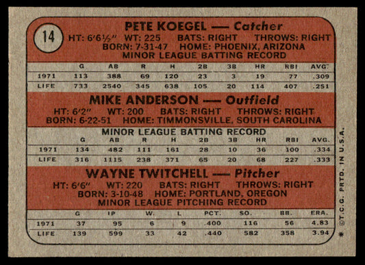 1972 Topps Baseball #14 - Phillies 1972 Rookie Stars RC - EX